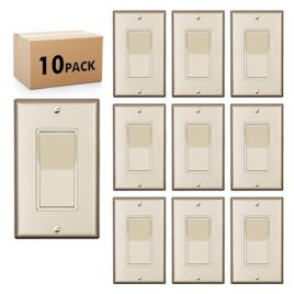 Single Pole Decorator Light Switch Golden 10pack