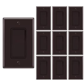 Single Pole Decorator Light Switch Brown 10pack